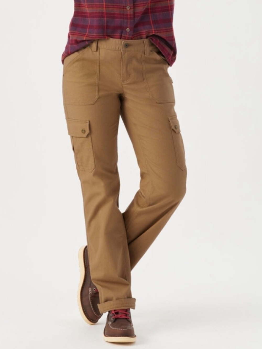 Duluth Women's DuluthFlex Fire Hose Relaxed Leg Cargo Work Pants Tan Size 6x29